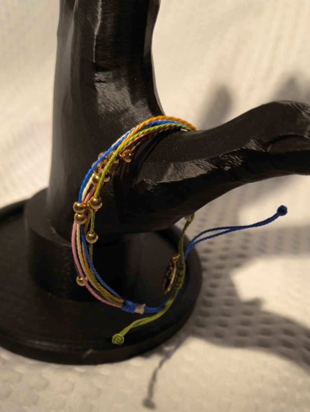 Plunder Multicolor Thread Bracelet with Gold Beads